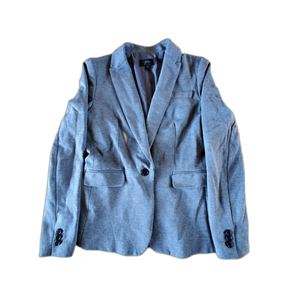 J.Crew Blazer Women's 6T Gray Viscose Blend Single Button EUC